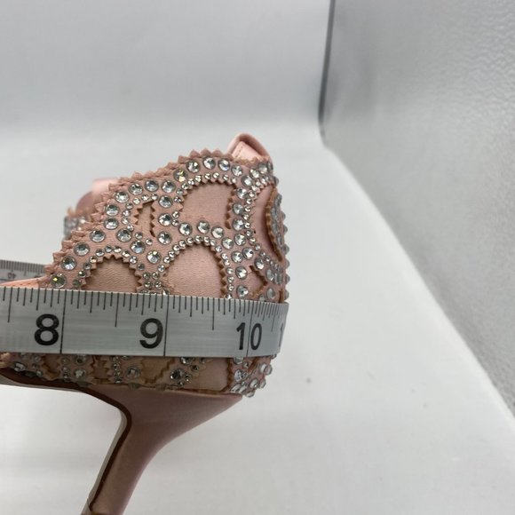 XYD Rhinestones Ankle Strap Peep Toe Wedding Sandals - Picture 8 of 8